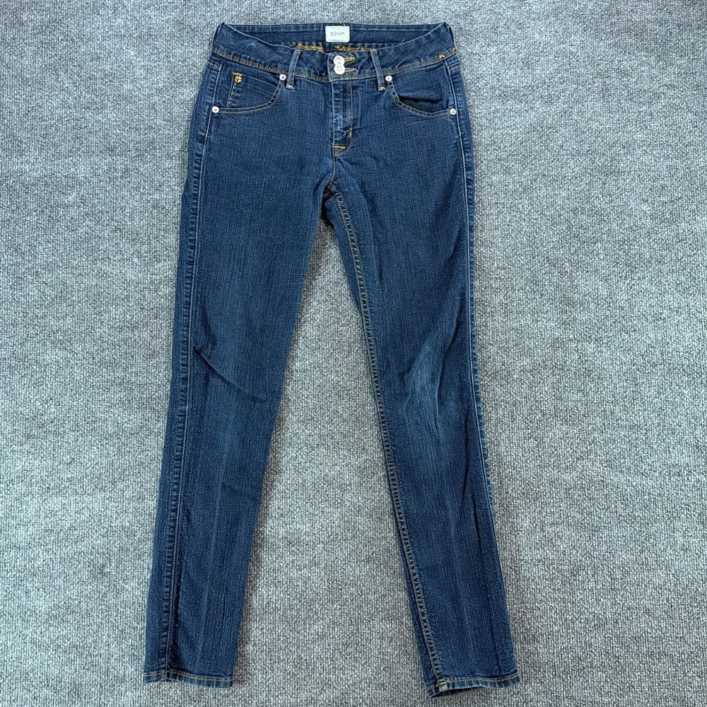 Hudson Womens Skinny Jeans Dark Wash Flap Pocket Low Rise Stretch Denim Size 27